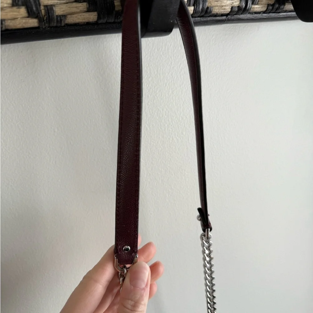 Rebecca Minkoff Jean Crossbody Chain Strap Mini Purse in Burgundy
